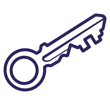 Simple outline illustration of a classic key security lock and unlocking icon design vector