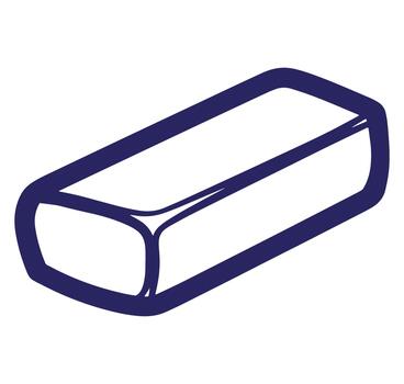 Simple outlined illustration of a block shaped design with rounded corners in blue style vector