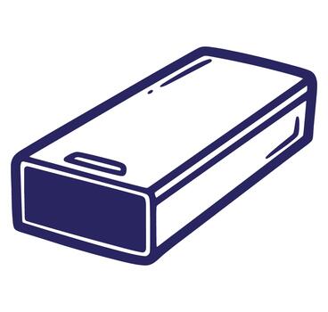 sencillo azul y blanco ilustración de un rectangular caja o paquete diseño modelo vector