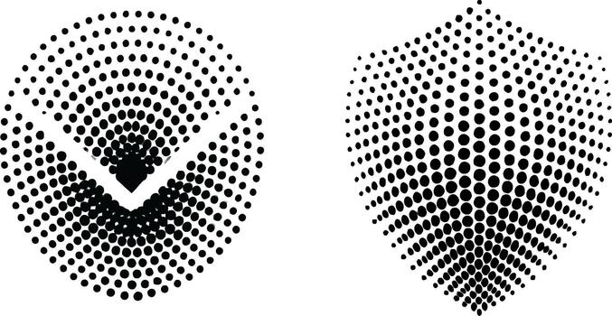 Abstract Halftone Power Symbol Logo Concept with Dynamic Dot Pattern vector