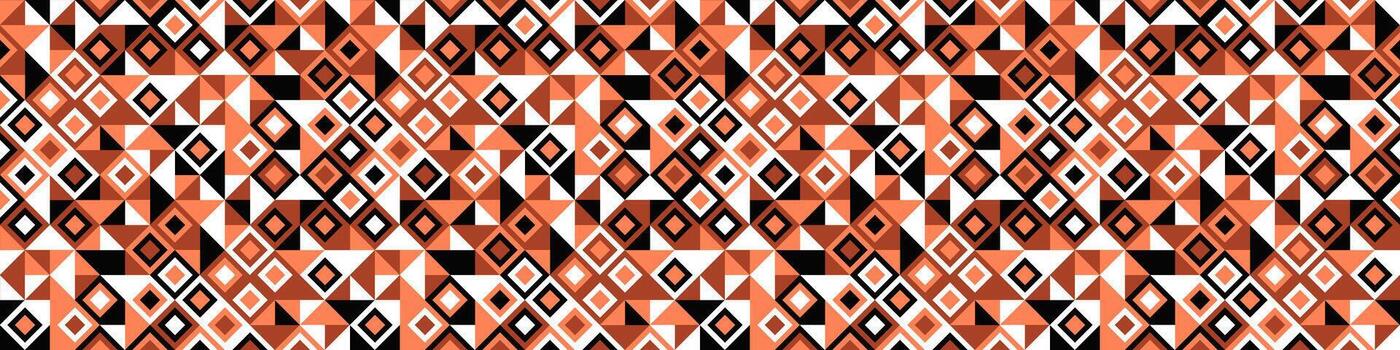 Horizontal diagonal mosaic pattern background - repeating abstract wide repetitive seamless design vector