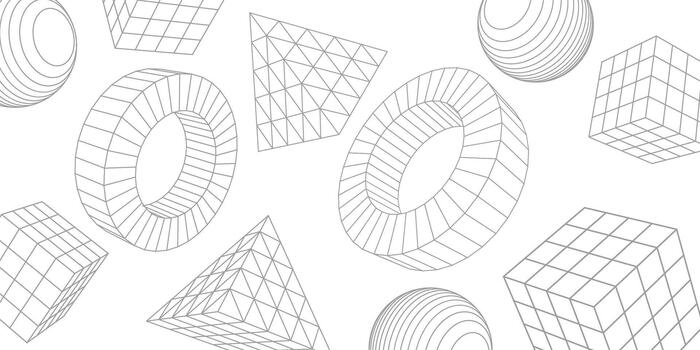 White background of geometric shapes. Square, Triangle, Circle .Linear geometric drawing. vector