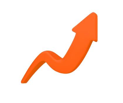 3d red Upward Arrow Representing Growth and Progress vector