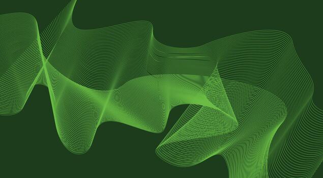 Blend Wavy Lines Curved Background Green Color Abstract Design Illustration vector