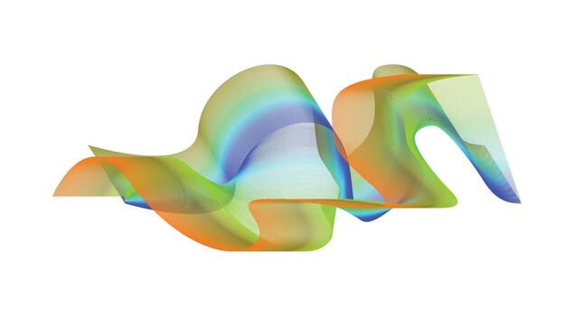 Blend Wavy Curved Abstract Design Color Gradient Background vector