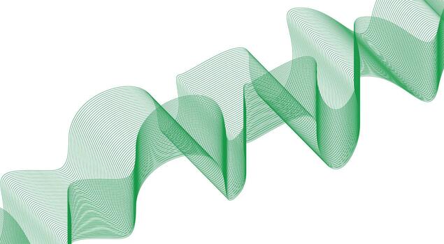 Blend Wavy Lines Curved Green Color Abstract Design Background Illustration vector