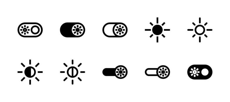 Light Mode Icon Set Line and Solid style for Theme Setting vector