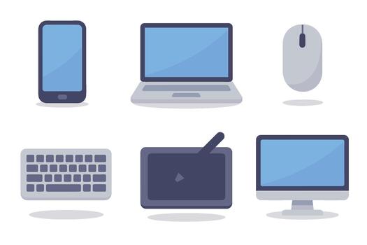 Modern technology gadgets for daily work and communication use vector
