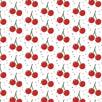 red cherry pattern design vector
