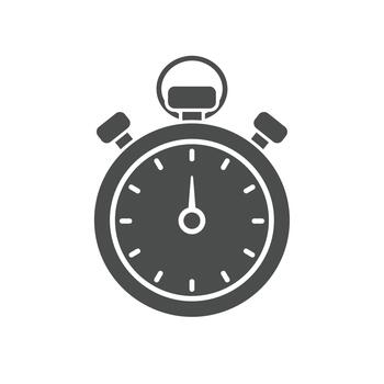 Time management and coaching icon with a stopwatch for training efficiency and productivity vector