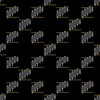 Stock Market Trading Analysis Candlestick Chart in Range seamless pattern in outline style vector