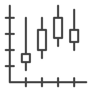 Candlestick Chart Market Data simple outline icon or design element vector
