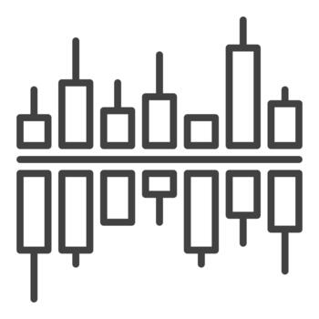 Crypto Trading Chart Trading and Investment icon or symbol in thin line style vector