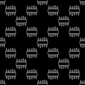 Candle Graph Candlestick Chart with square inside thin line seamless pattern vector