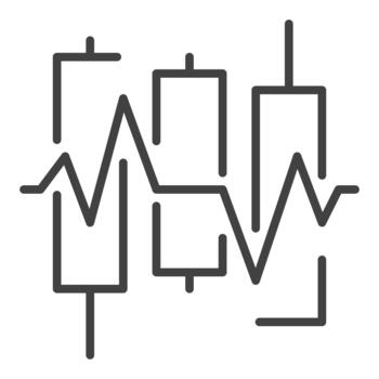 vela grafico latido del corazón candelero gráfico Delgado línea icono o diseño elemento vector