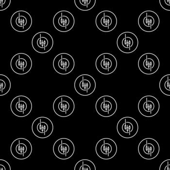 Trading Chart in Circle Trading seamless pattern in thin line style vector