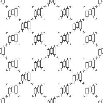 Price Chart with three candles Trading and Investment minimal linear seamless pattern vector