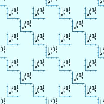 Candlestick Chart Market Data simple outline seamless pattern vector