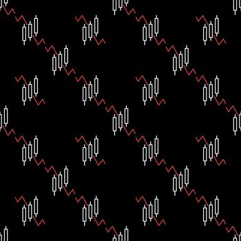 Price Chart with three candles Trading and Investment linear seamless pattern vector