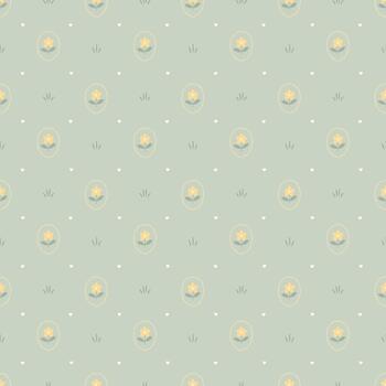 seamless minimal flower repeat pattern background vector