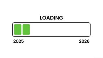 Caricamento in corso bar progredisce fra 2025 2026 nuovo anno concetto transizione video