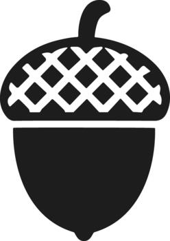 Acorn Silhouette with Lattice Cap for Autumn and Thanksgiving Design vector