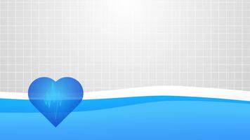 animando battito cardiaco su ondulato medico griglia sfondo ciclo continuo video