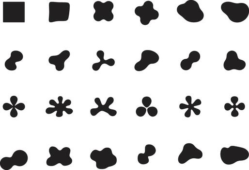 A set of black and white shapes that are arranged in different shapes vector