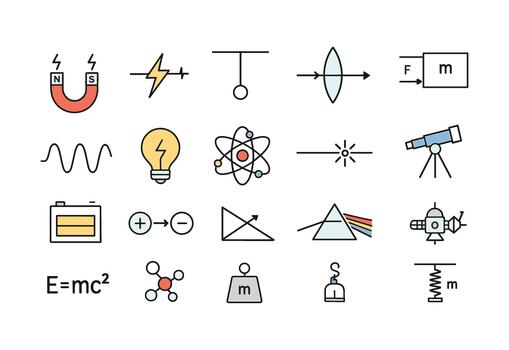Physics and Scientific Concepts Icon Set vector