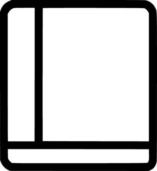 an outline icon representing an close book, reading, studying, literature, knowledge, and educational resources vector