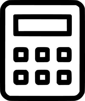An outline icon representing a calculator, mathematics, accounting, finance, calculation, and education concepts vector