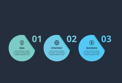 Creative infographic with 3 steps, options, parts or processes. Business data visualization. vector