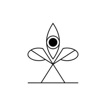 Abstract Minimalist Sprout with Eye Icon vector