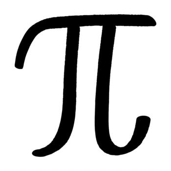 Black pi symbol isolated on a white background representing mathematics and irrational numbers with a handwritten style for educational materials vector