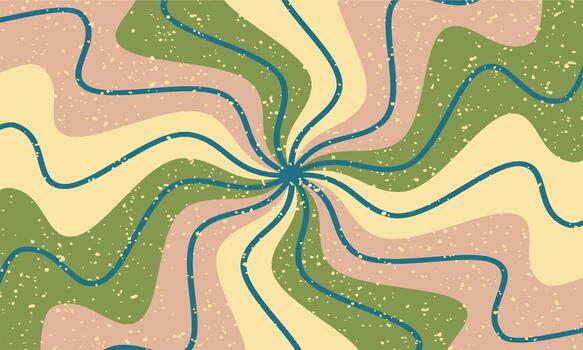 Abstract retro psychedelic swirl pattern with organic wavy lines and muted earthy color palette vector