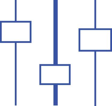 Abstract minimalist graphic design with blue lines and white rectangles representing data or controls vector