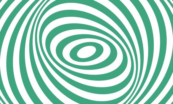 resumen arremolinándose óptico espejismo modelo con verde y blanco rayas creando un hipnótico vórtice efecto vector