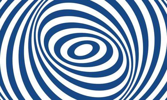 resumen azul y blanco arremolinándose óptico espejismo modelo con concéntrico círculos y distorsión vector