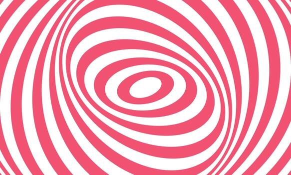 resumen arremolinándose vórtice modelo con rosado y blanco rayas creando un hipnótico óptico espejismo vector