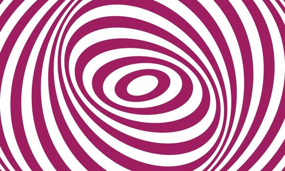 Abstract swirling vortex of pink and white stripes creating a mesmerizing optical illusion effect vector