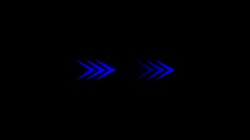 Dynamic blue arrows moving rightward in a seamless loop animation on black background video