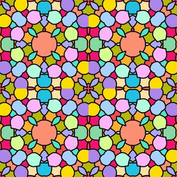 Retro Textile Motif Pattern Featuring Ornamental Mandala Elements vector