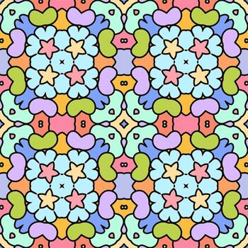Geometric Mandala Motif Pattern in Retro Decorative Style vector