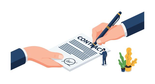 Contracts and business contracts vector
