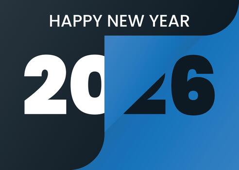 Modern 2026 Page Curl Effect Happy New Year Design Illustration vector