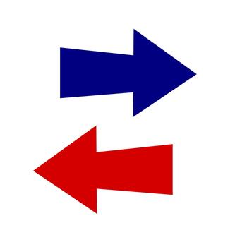 Large arrows facing right and left. vector