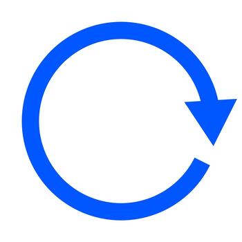 The refresh, undo and loading symbols are blue. vector