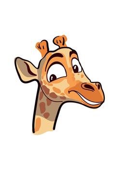 giraffe close-up with joyful and lively expression vector