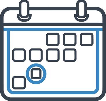 Calendar icon with marked date in line style vector