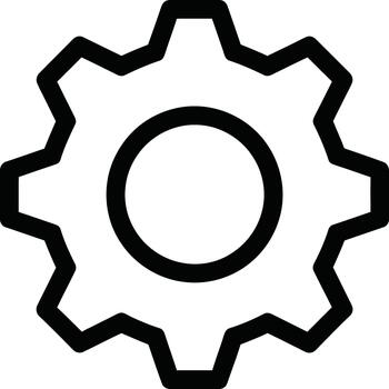 Gear icon or settings and configuration options in technology vector